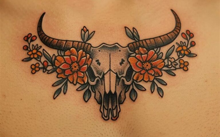 cow skull tattoo ideas