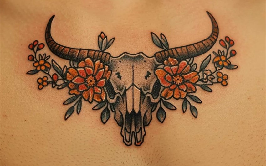 cow skull tattoo ideas