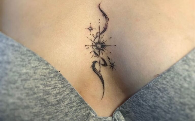 womens sternum tattoo ideas