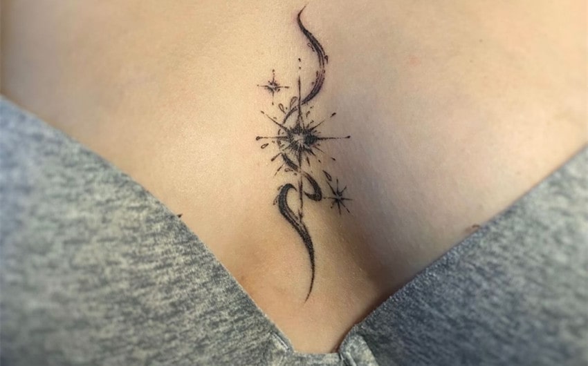 womens sternum tattoo ideas